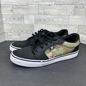 DC ANVIL‎ CANVAS TX SE SKATE TRAINERS MEN SHOES BLACK/CAMOUFLAGE SIZE 12